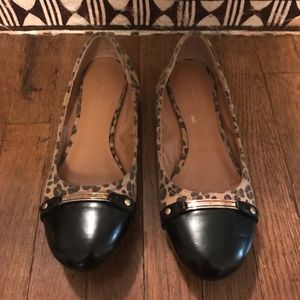 Tommy Hilfiger Leopard Flats with Black Patent Toe